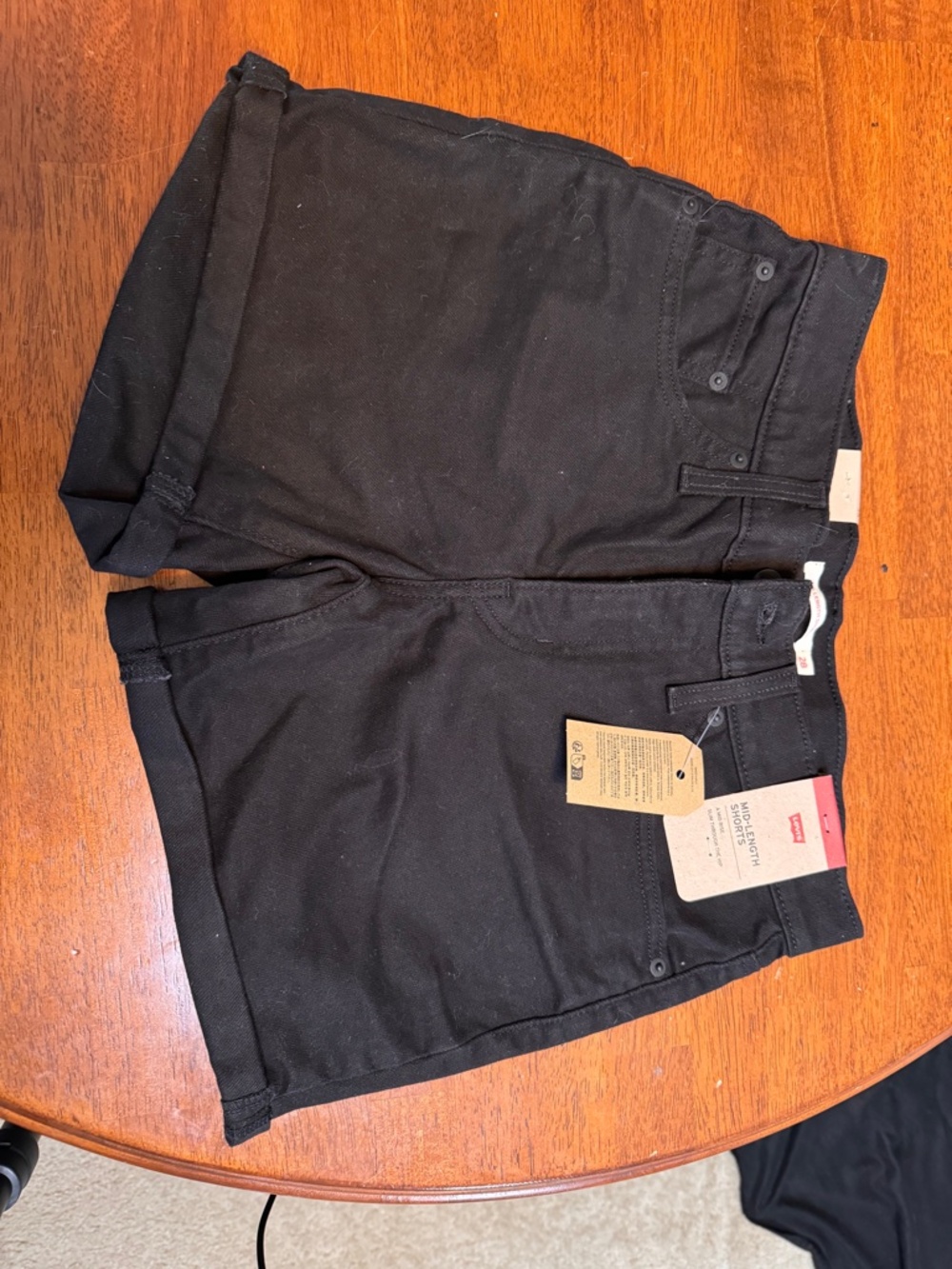 NWT Levi's Black Denim Shorts